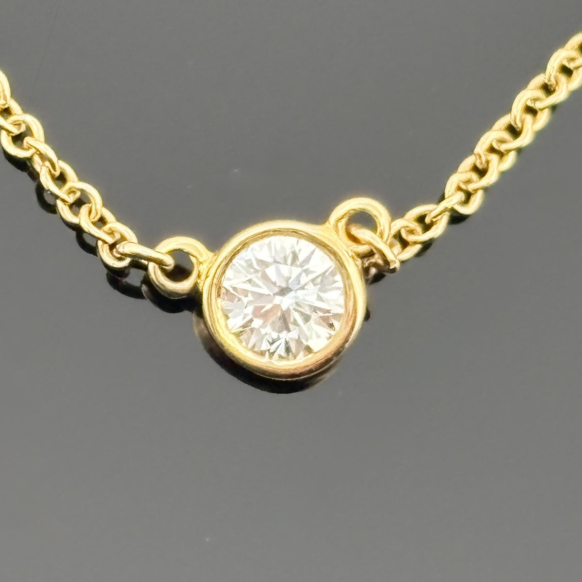 Tiffany & Co. Elsa Peretti Diamonds by the Yard 0.17ct Diamond Necklace 18K Y