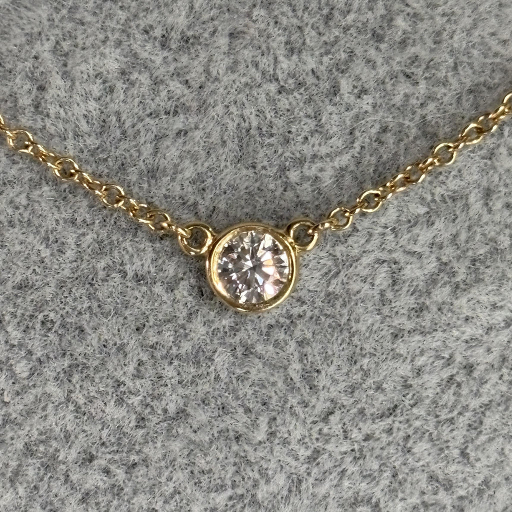 Tiffany & Co. Elsa Peretti Diamonds by the Yard 0.17ct Diamond Necklace 18K Y
