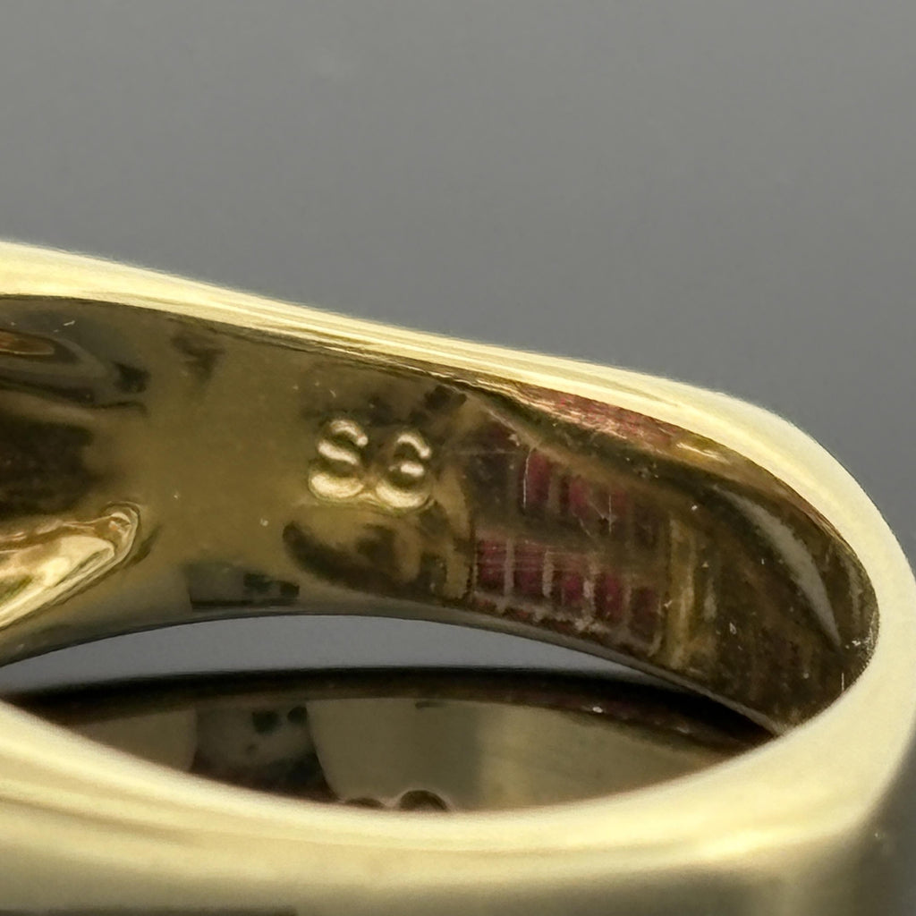 Estate 18K Yellow Gold Invisible Set Ruby & Diamond Cocktail Ring — 2.28ctw