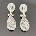 Diamond Drop Lucite Earrings 18k White Gold 1.45ctw