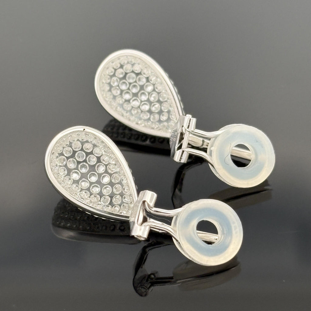 Diamond Drop Lucite Earrings 18k White Gold 1.45ctw