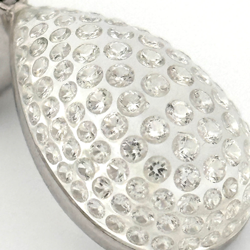 Diamond Drop Lucite Earrings 18k White Gold 1.45ctw