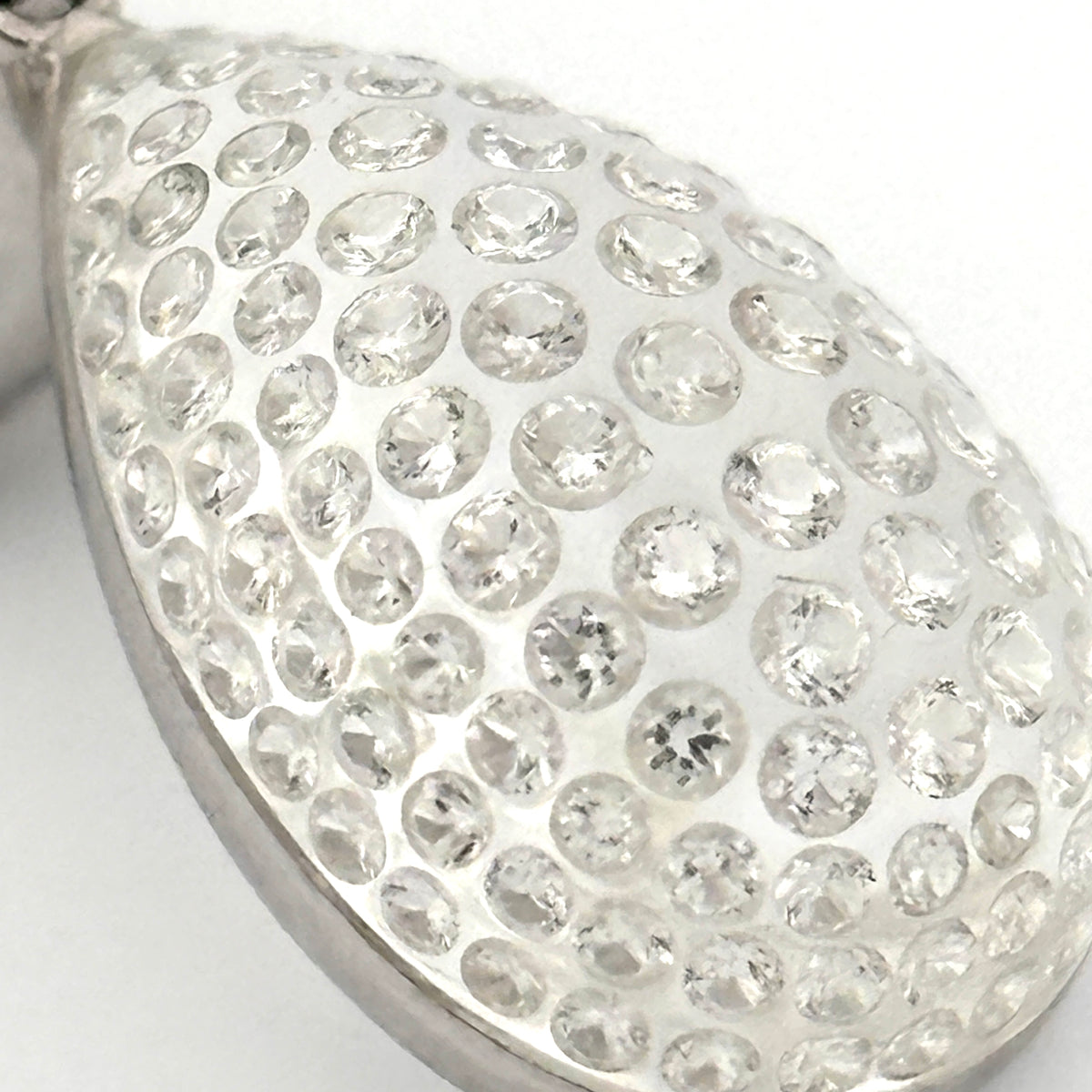 Diamond Drop Lucite Earrings 18k White Gold 1.45ctw