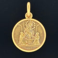 Vintage Unoaerre 18K Yellow Gold Ave Maria Our Lady of the Rosary Medal Pendant,