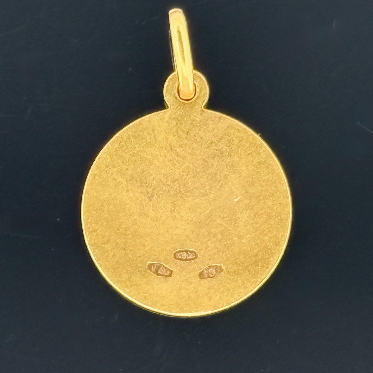 Vintage Unoaerre 18K Yellow Gold Ave Maria Our Lady of the Rosary Medal Pendant,