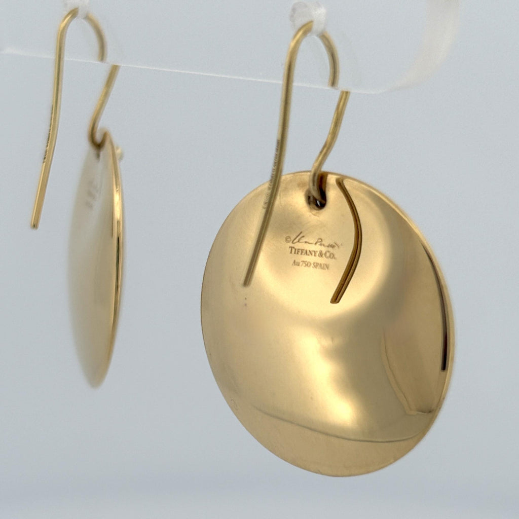 Tiffany & Co. Elsa Peretti 18K Yellow Gold Disc Drop Round Earrings