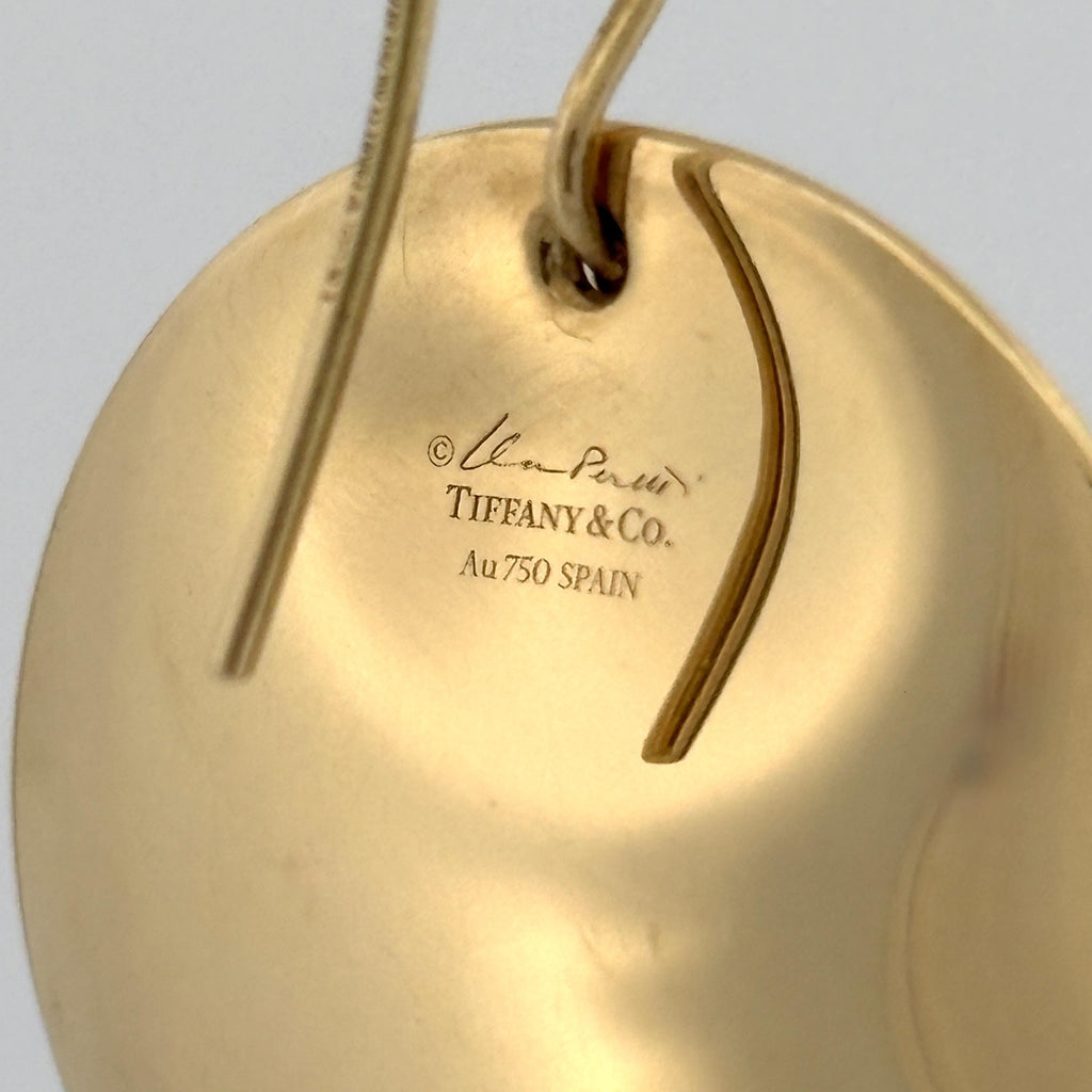Tiffany & Co. Elsa Peretti 18K Yellow Gold Disc Drop Round Earrings
