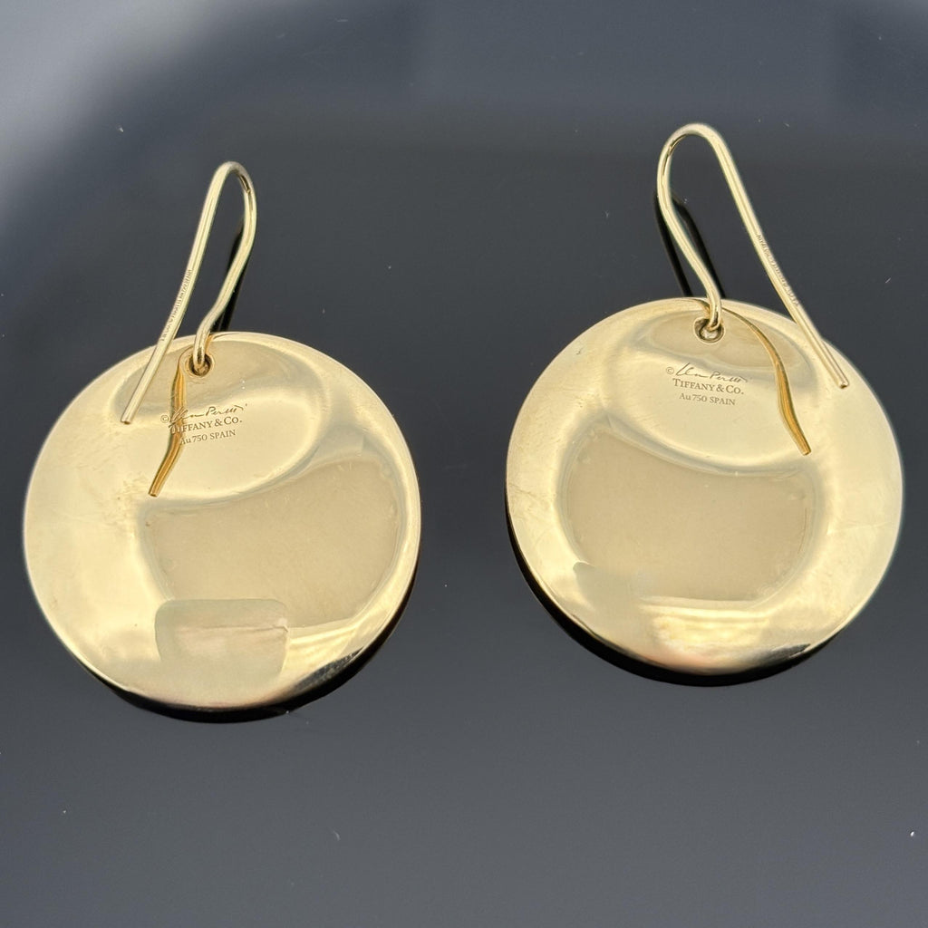 Tiffany & Co. Elsa Peretti 18K Yellow Gold Disc Drop Round Earrings