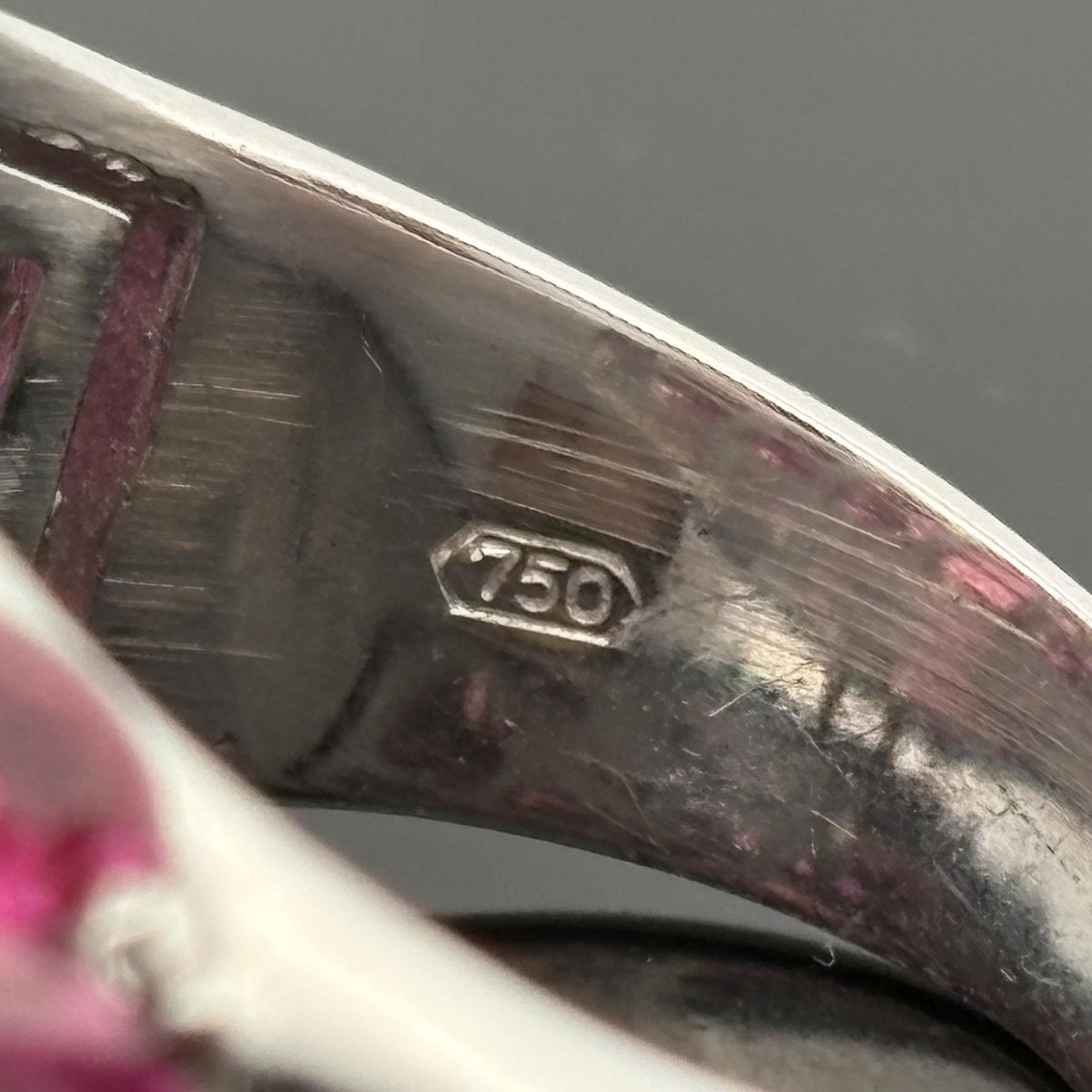 Sonia B. Pink Tourmaline, Pink Sapphire and Diamond 18K White Gold Bombé Ring
