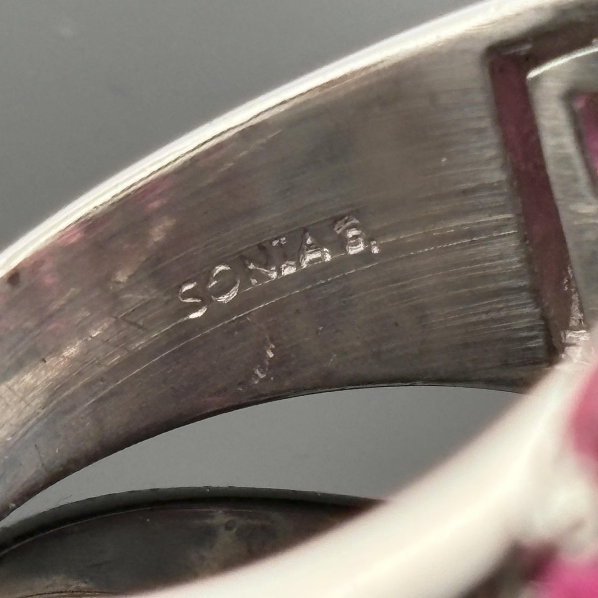 Sonia B. Pink Tourmaline, Pink Sapphire and Diamond 18K White Gold Bombé Ring
