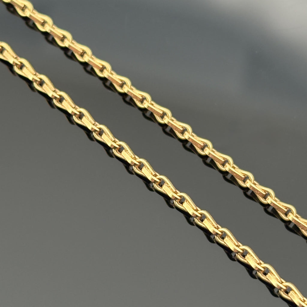 Vintage Italian Modernist 18K Gold and Diamond Triangle Pendant Necklace