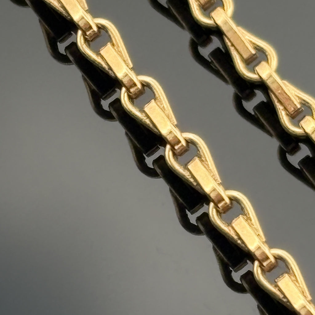 Vintage Italian Modernist 18K Gold and Diamond Triangle Pendant Necklace
