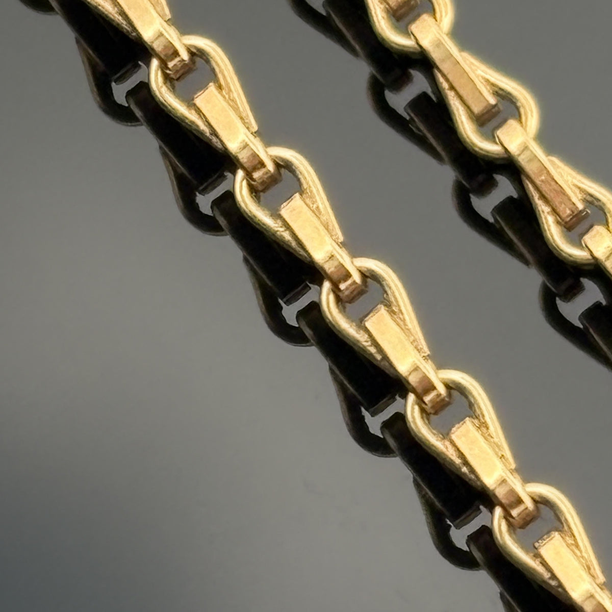 Vintage Italian Modernist 18K Gold and Diamond Triangle Pendant Necklace