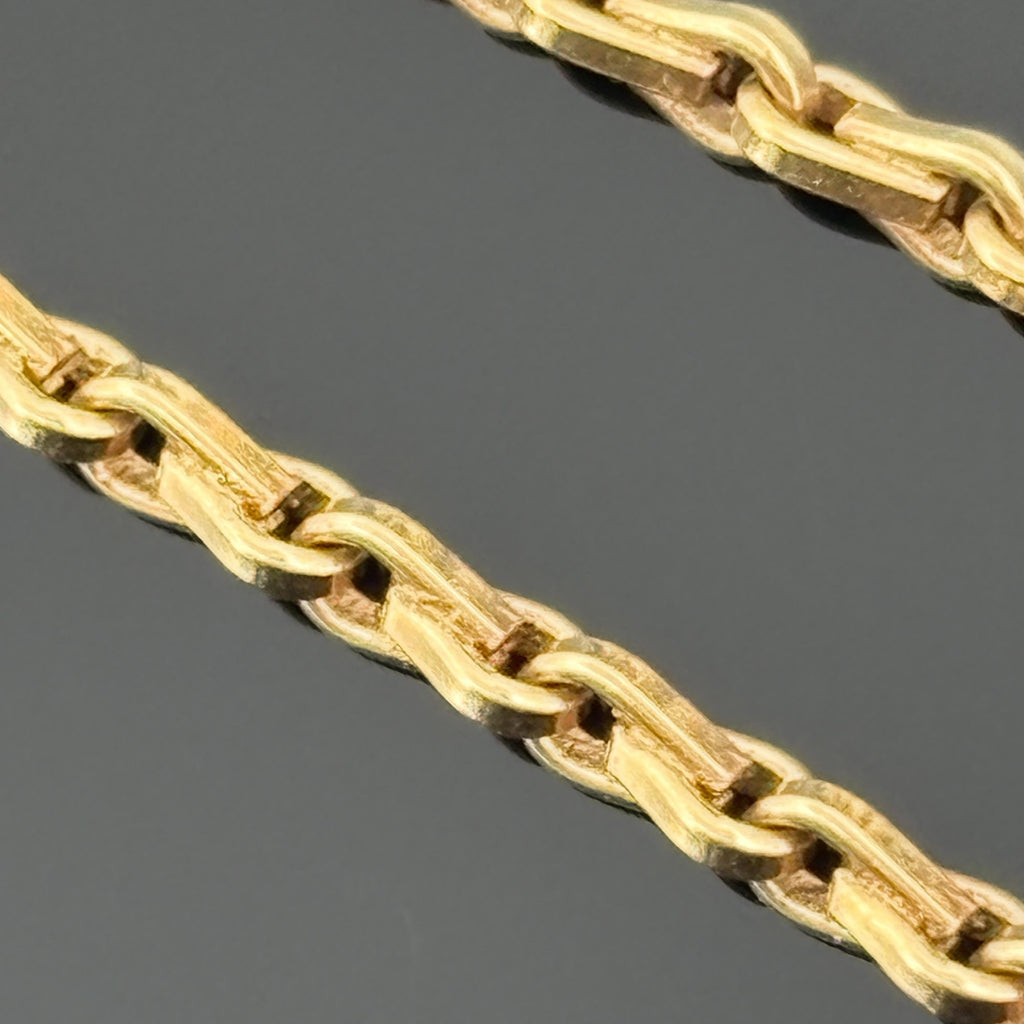 Vintage Italian Modernist 18K Gold and Diamond Triangle Pendant Necklace