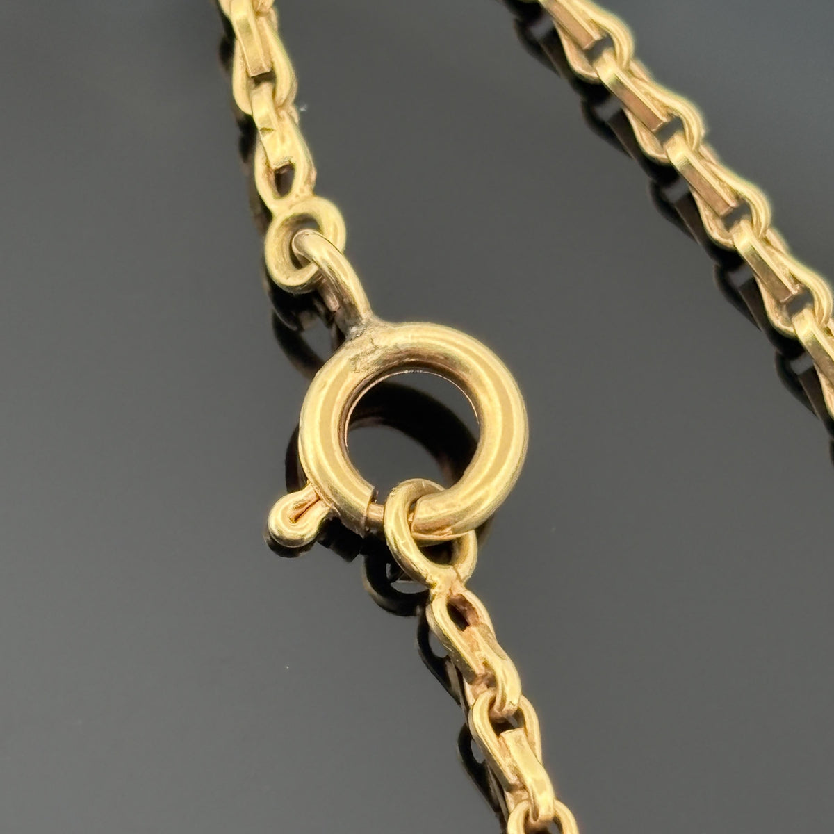 Vintage Italian Modernist 18K Gold and Diamond Triangle Pendant Necklace