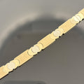 Vintage 14K Two-Tone Gold Screw Head Motif Reversible Link Bracelet