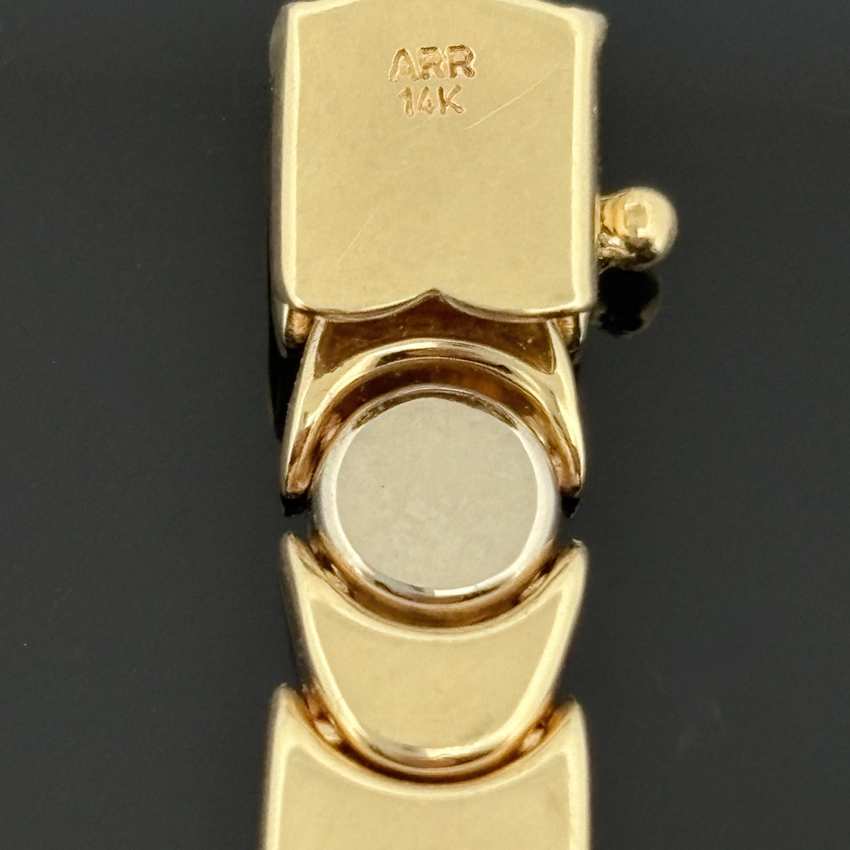 Vintage 14K Two-Tone Gold Screw Head Motif Reversible Link Bracelet