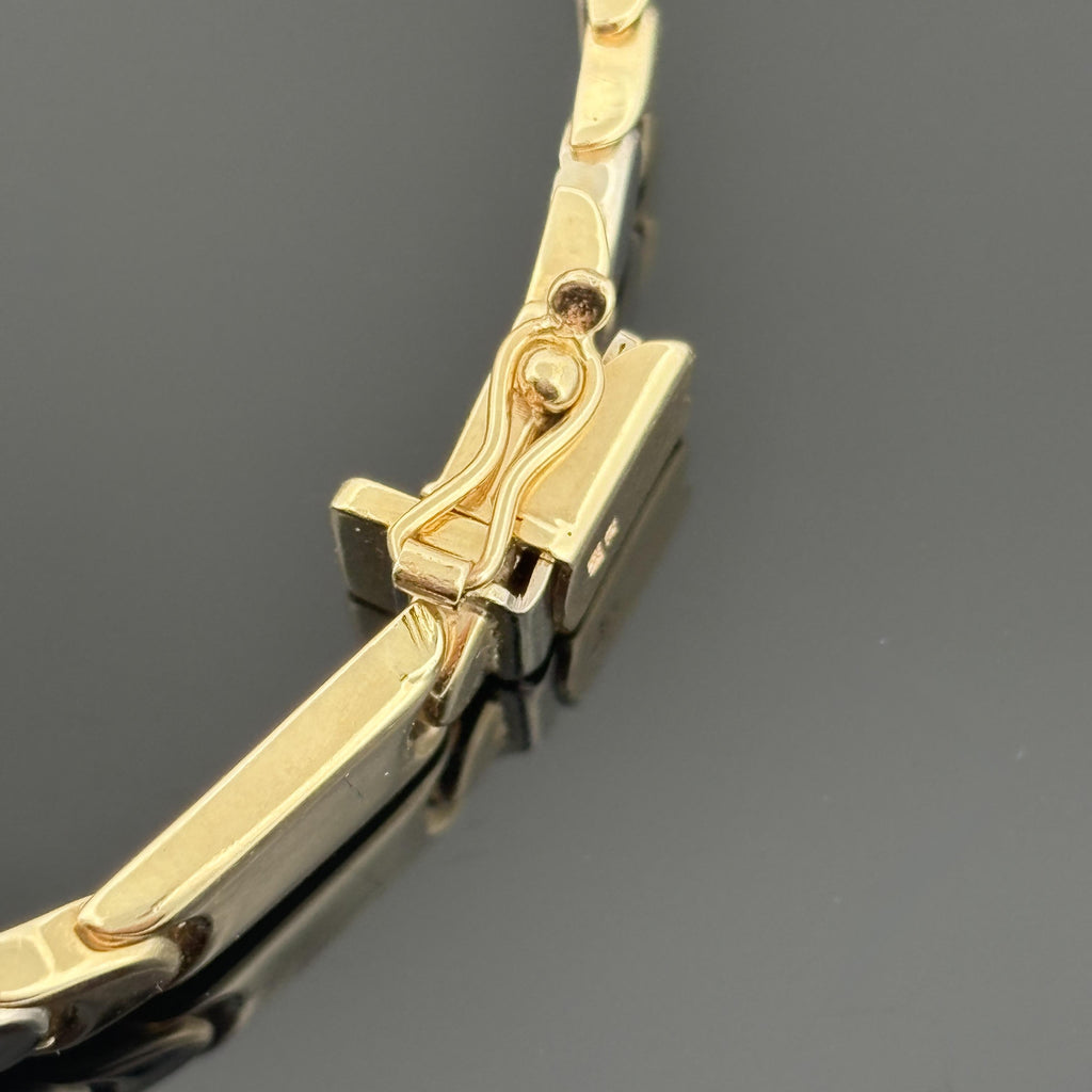 Vintage 14K Two-Tone Gold Screw Head Motif Reversible Link Bracelet