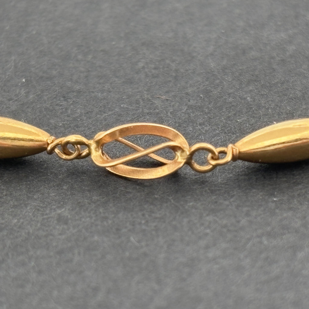 Portuguese 19K Yellow Gold Openwork Link Bracelet, Early 1980s