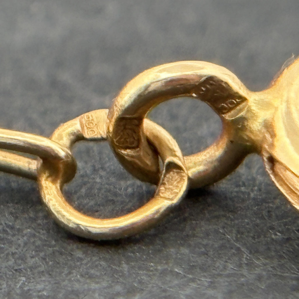 Portuguese 19K Yellow Gold Openwork Link Bracelet, Early 1980s