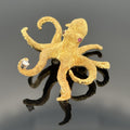 Pampillonia Octopus Brooch 18k Yellow Gold Ruby Diamond