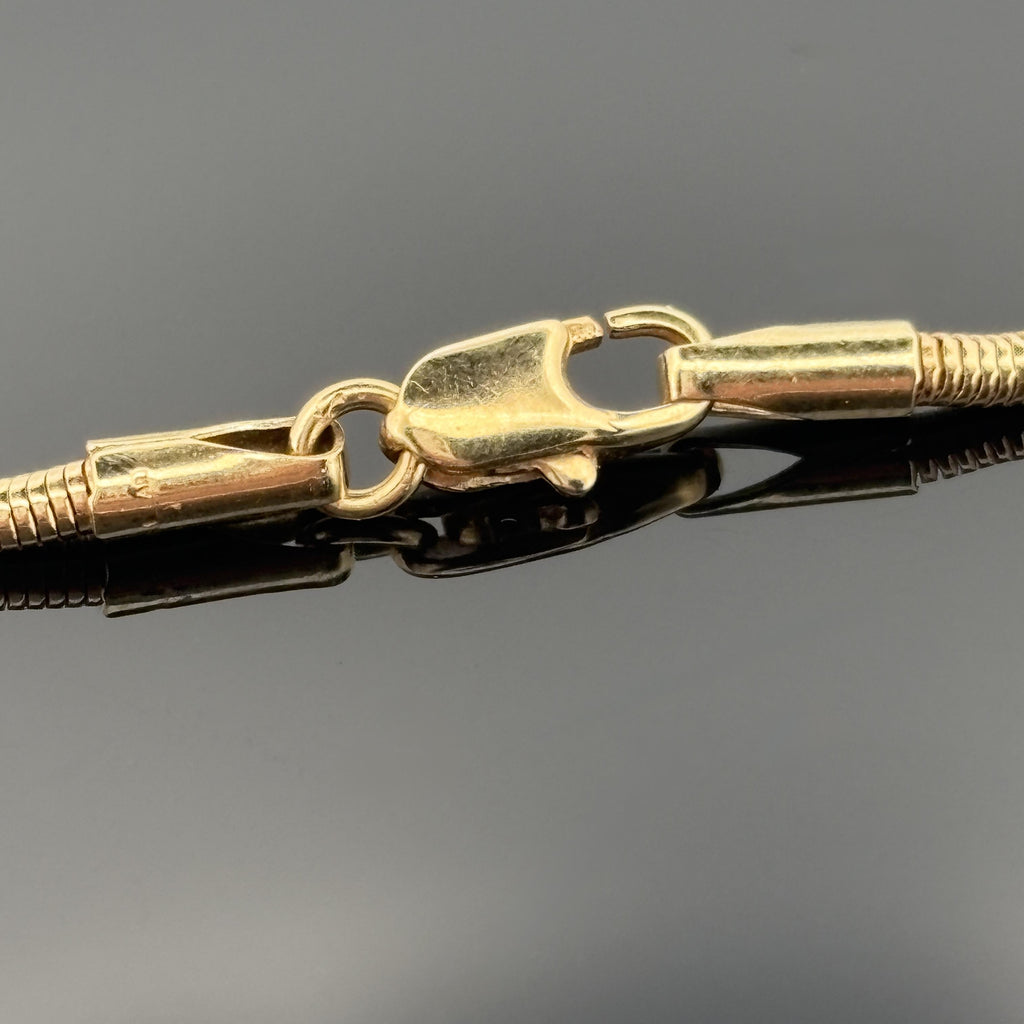 Vintage UnoAErre 18K Yellow Gold Snake Chain Necklace, 22", Italy Circa 1980