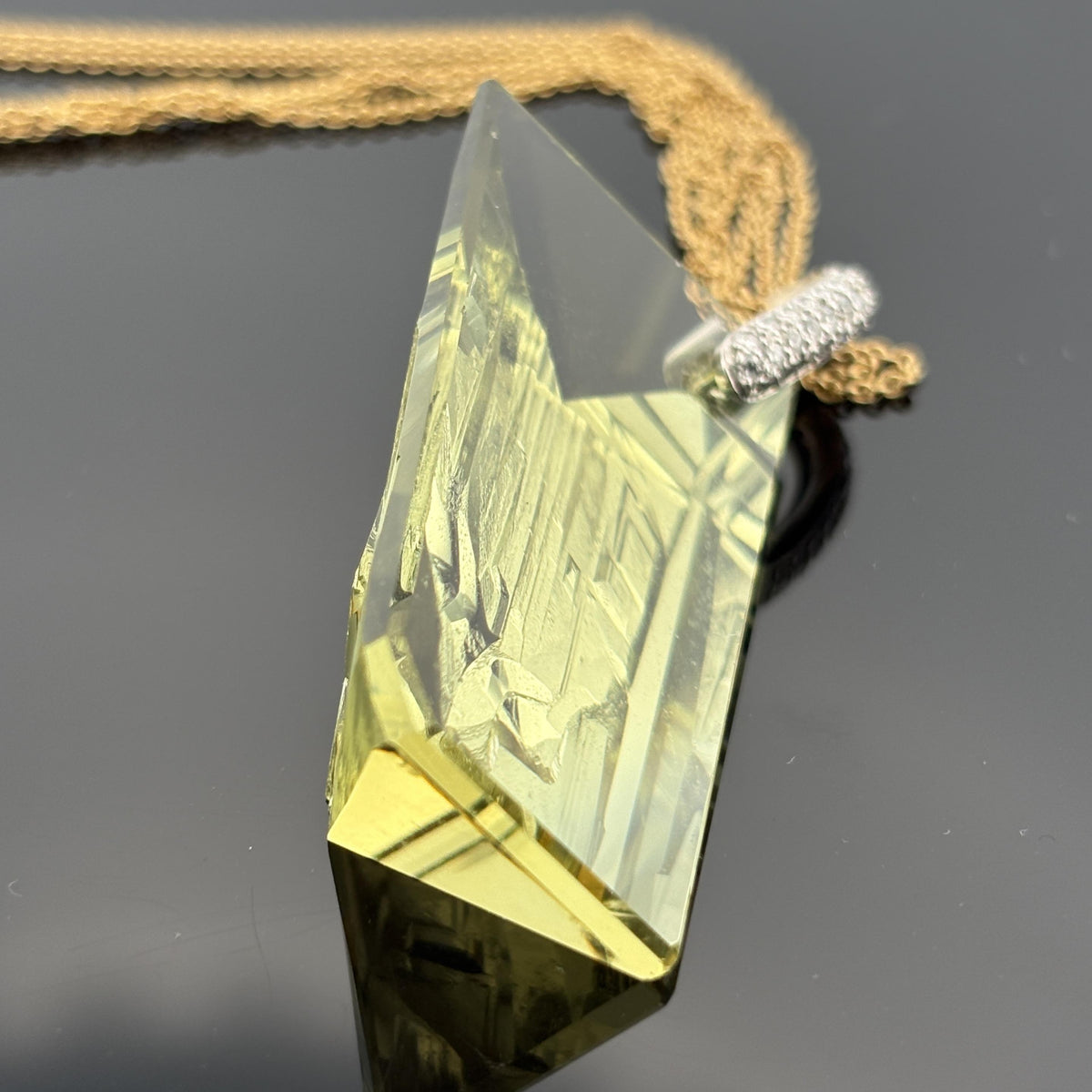 Samuel Getz 98.68ct Heliodor Necklace 18k Gold & Diamond