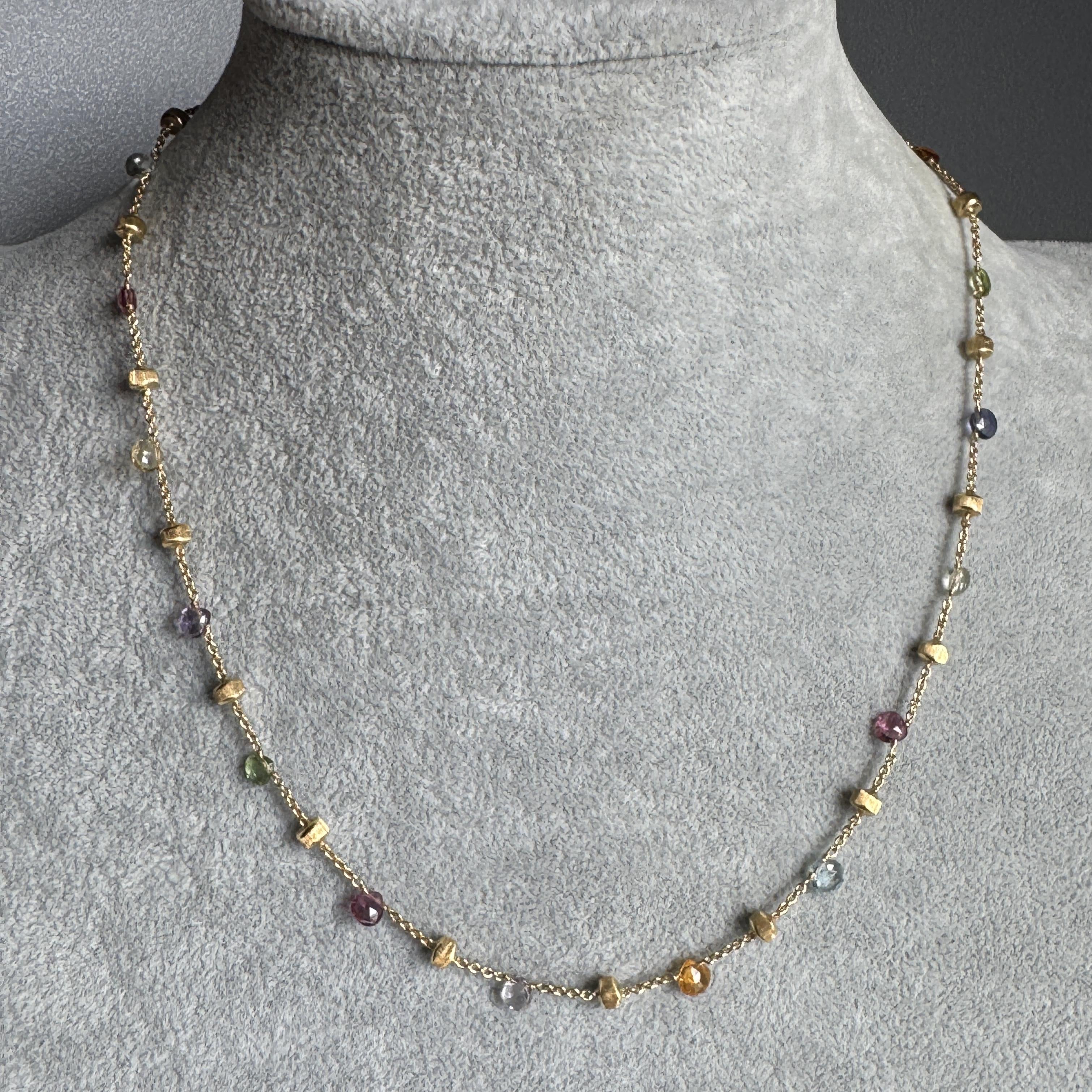 Marco Bicego Paradise Gemstone Necklace 18k Yellow Gold 18"