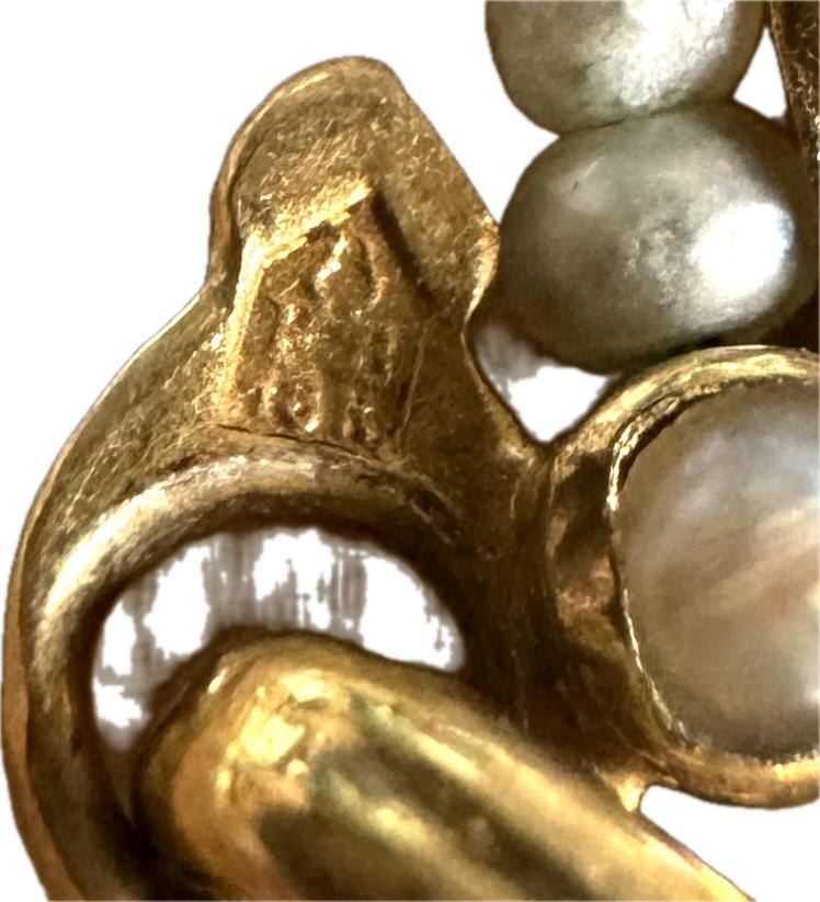 Vintage St. Thérèse of Lisieux 18K Solid Gold Medal, Diamond Halo & Seed Pearls