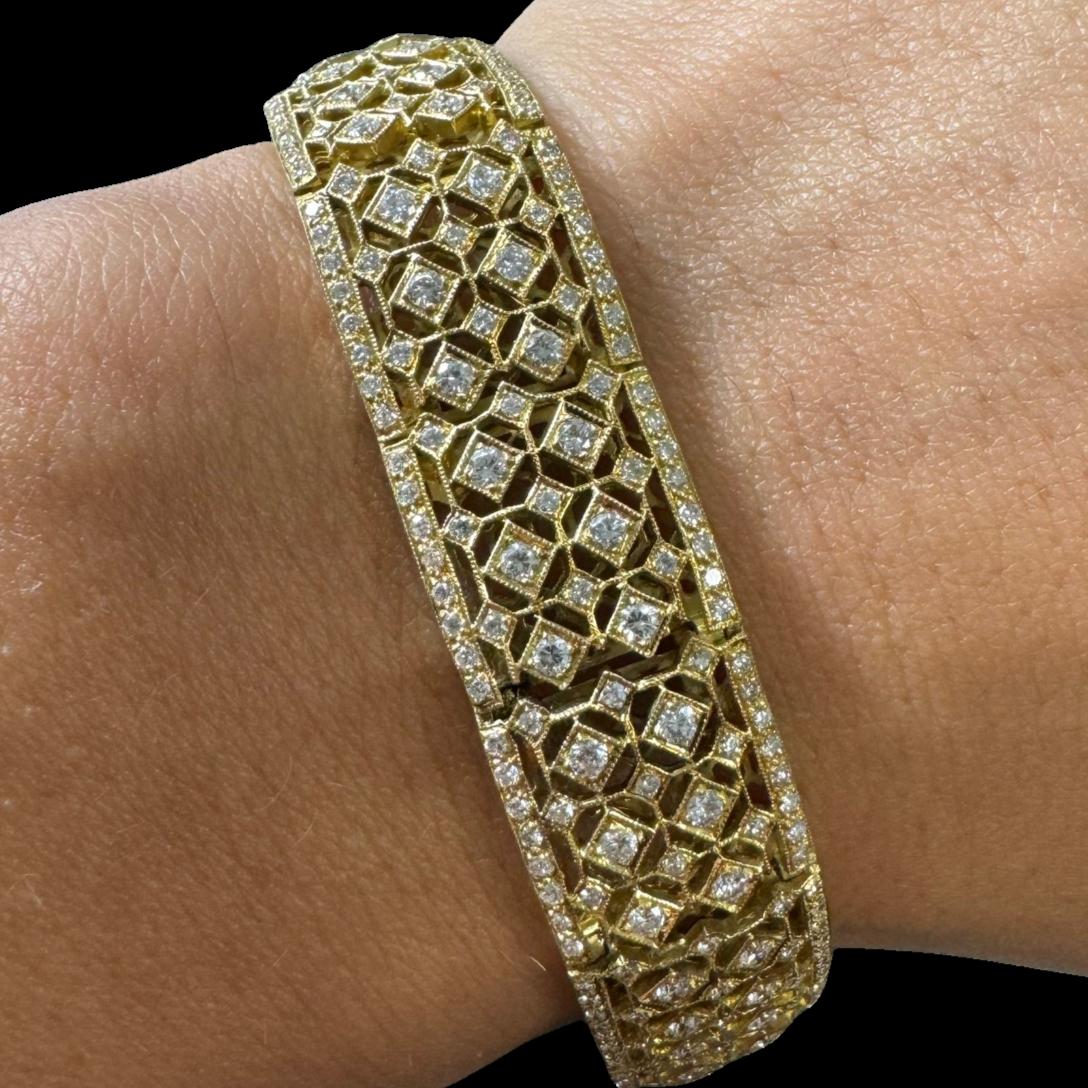 Estate Openwork 18 Diamond Bracelet