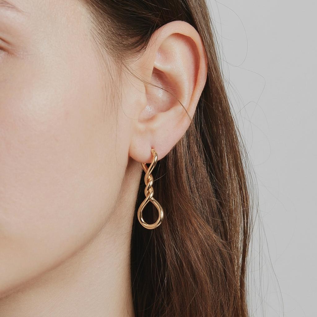 Milor Italy Twisted Hoop Earring 14k Yellow Gold