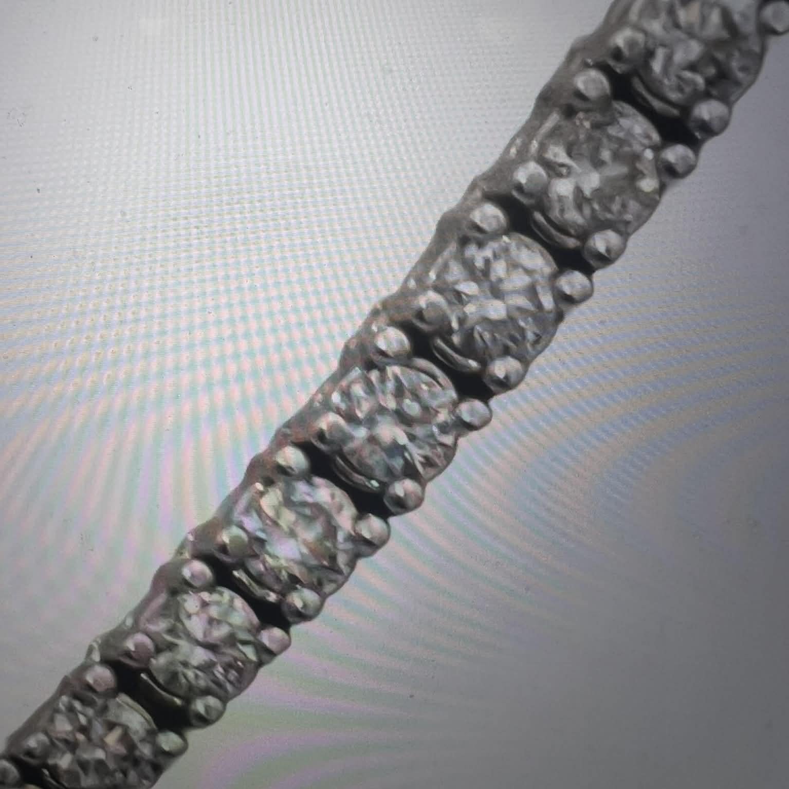 Estate 3.84ctw Diamond Riviera Nacklace 14k White Gold