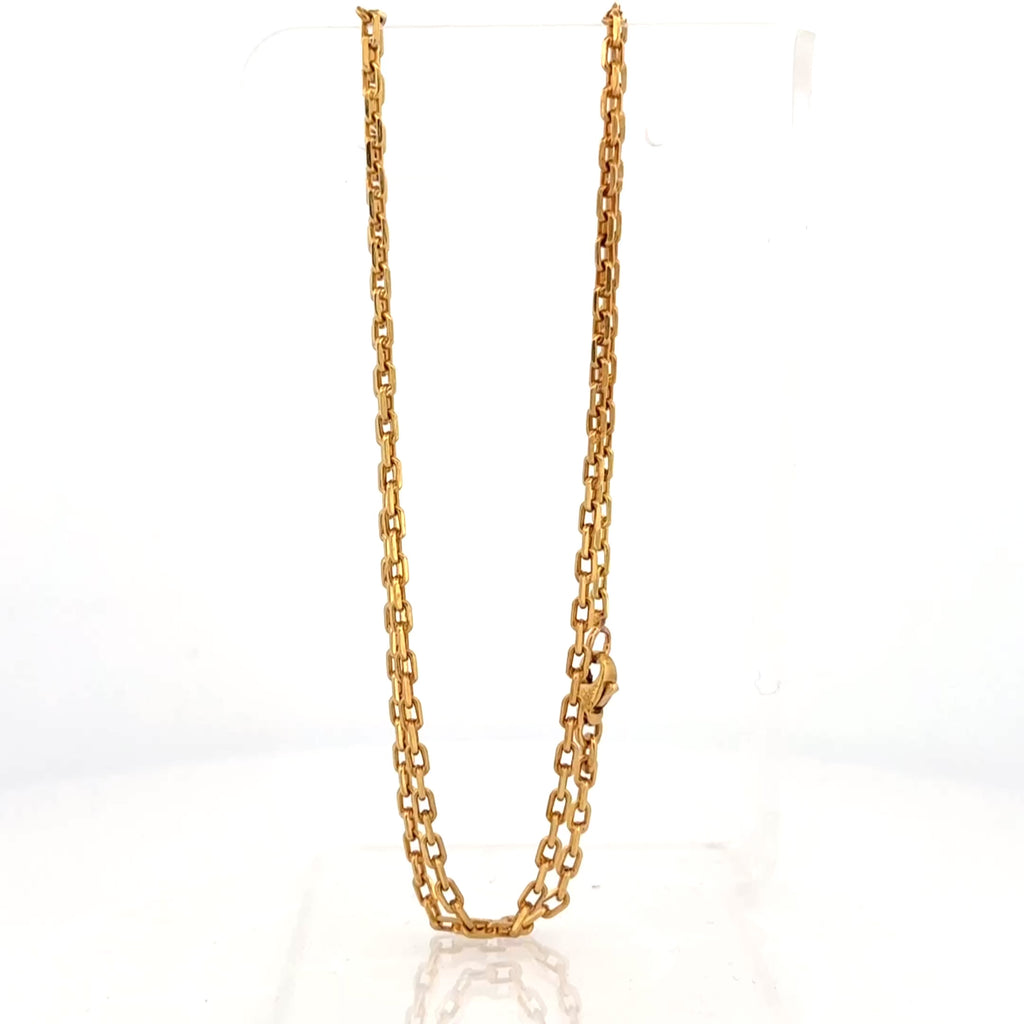 Vintage French Cable Link 18k Yellow Gold Chain, 2.5mm 16.25"