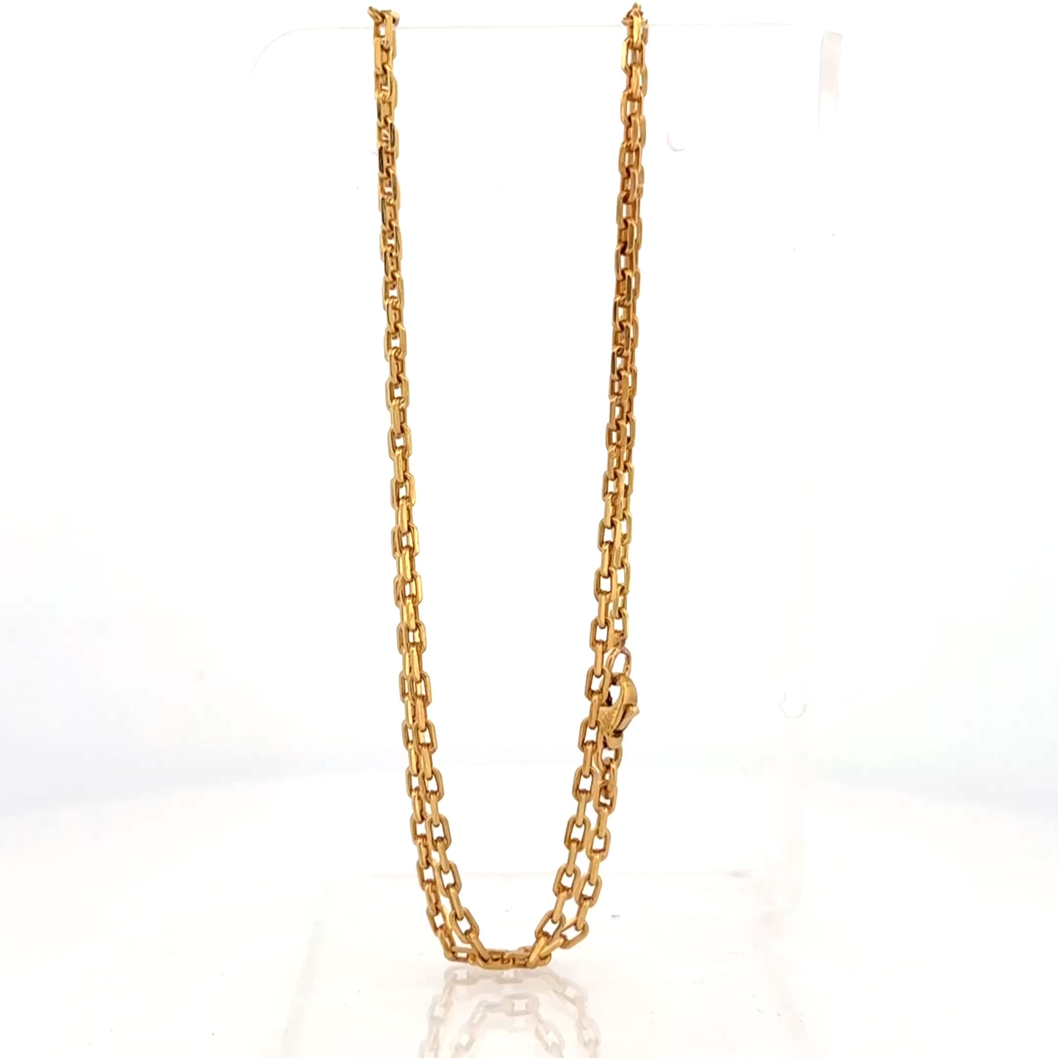 Vintage French Cable Link 18k Yellow Gold Chain, 2.5mm 16.25"