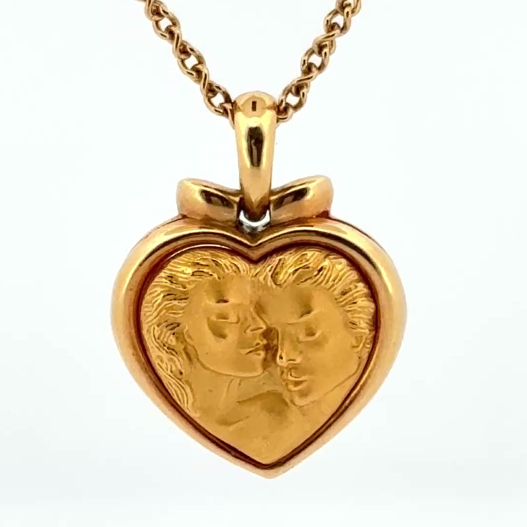 Carrera y Carrera Romeo & Juliet Heart Pendant Necklace 18k Gold
