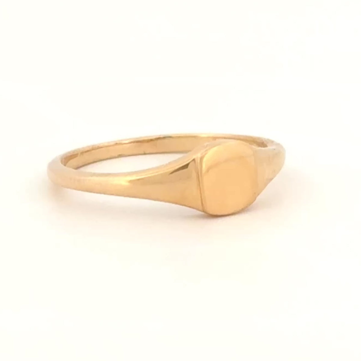Luvente Square Petite Signet Ring 14k Yellow Gold Sz 6.25