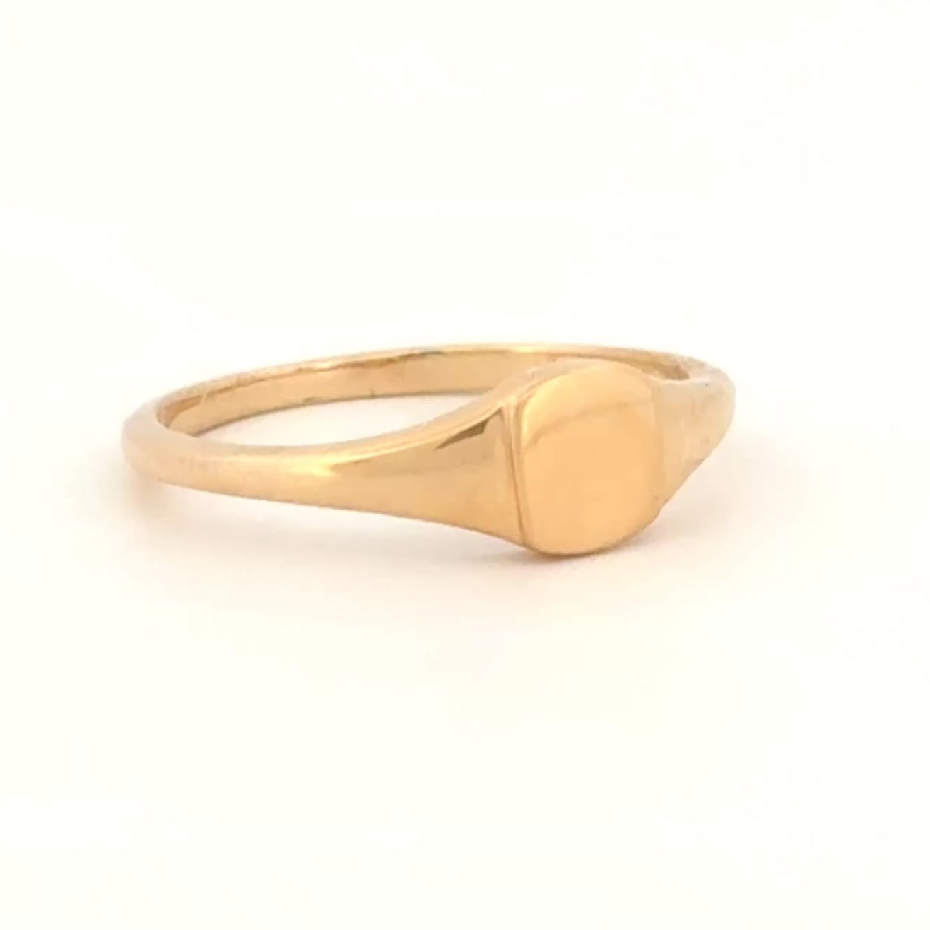 Luvente Square Petite Signet Ring 14k Yellow Gold Sz 6.25