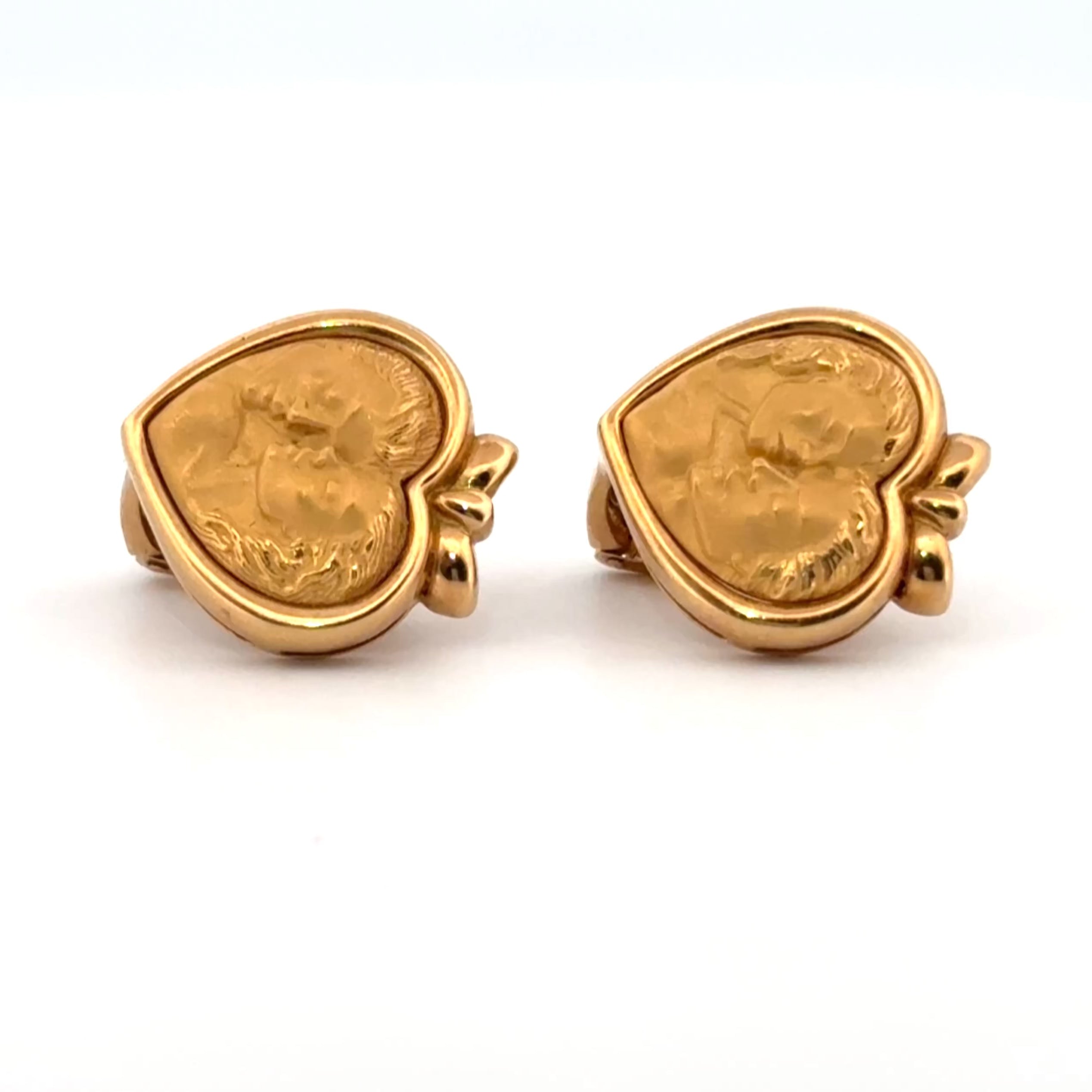 Carrera y Carrera Romeo & Juliet Heart Stud Earrings 18k Gold