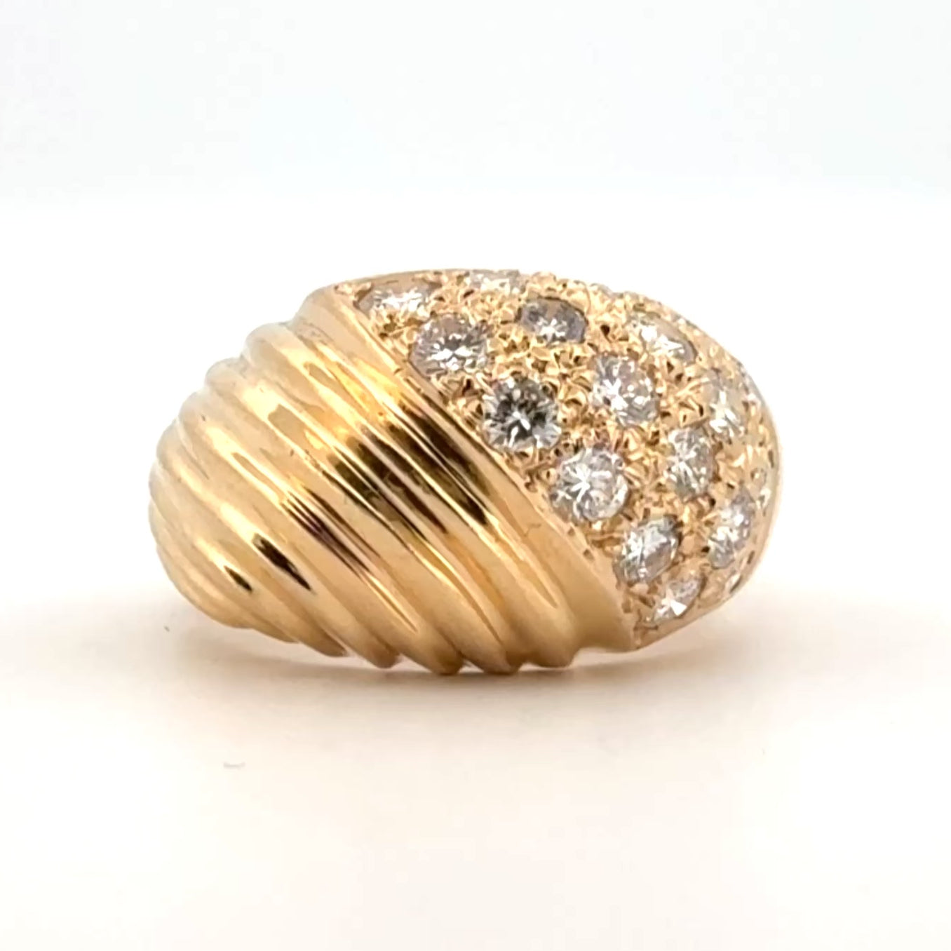 Vintage 1.50ctw Diamond Dome Ring 14k Yellow Gold