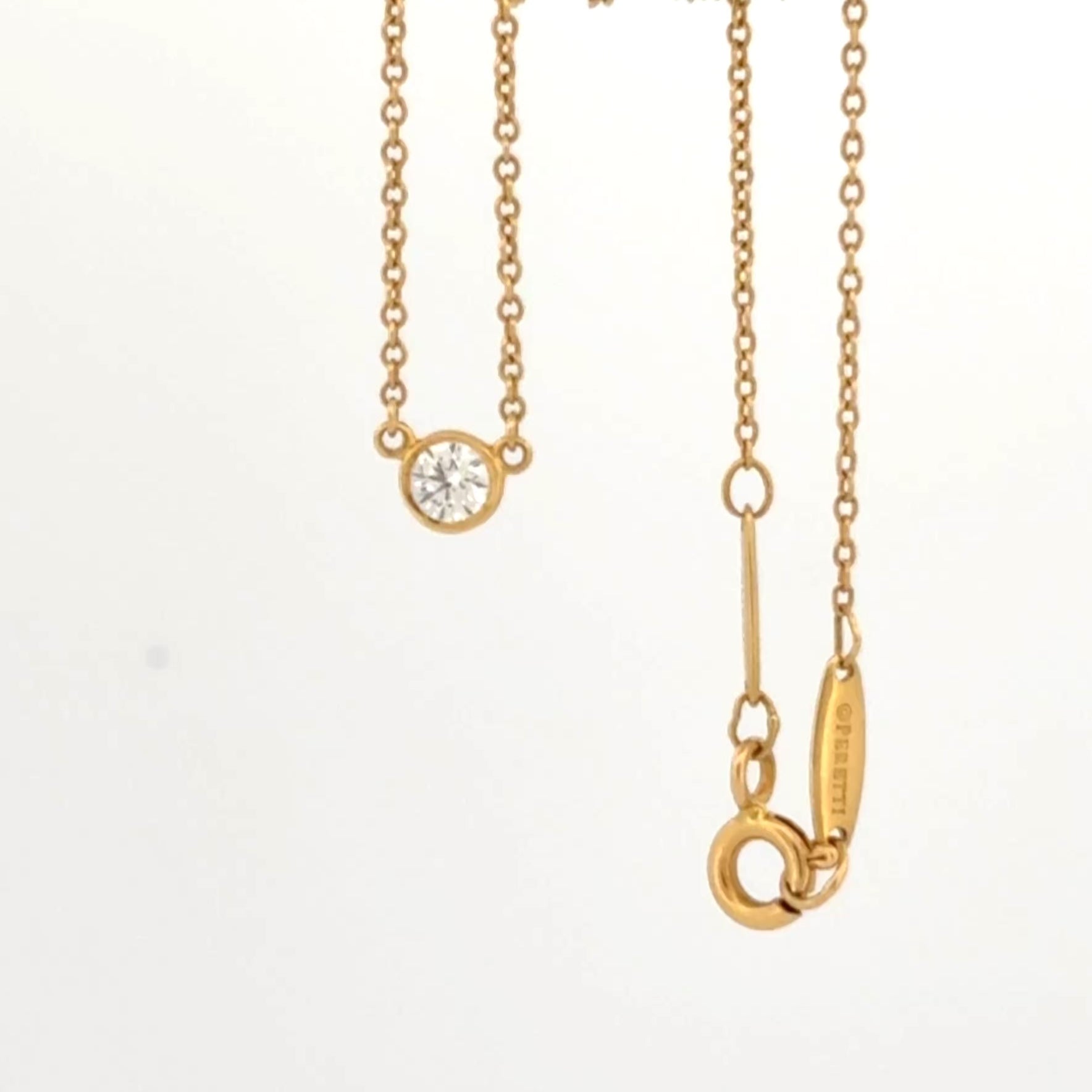 Tiffany & Co. Elsa Peretti Diamonds by the Yard 0.17ct Diamond Necklace 18K Y