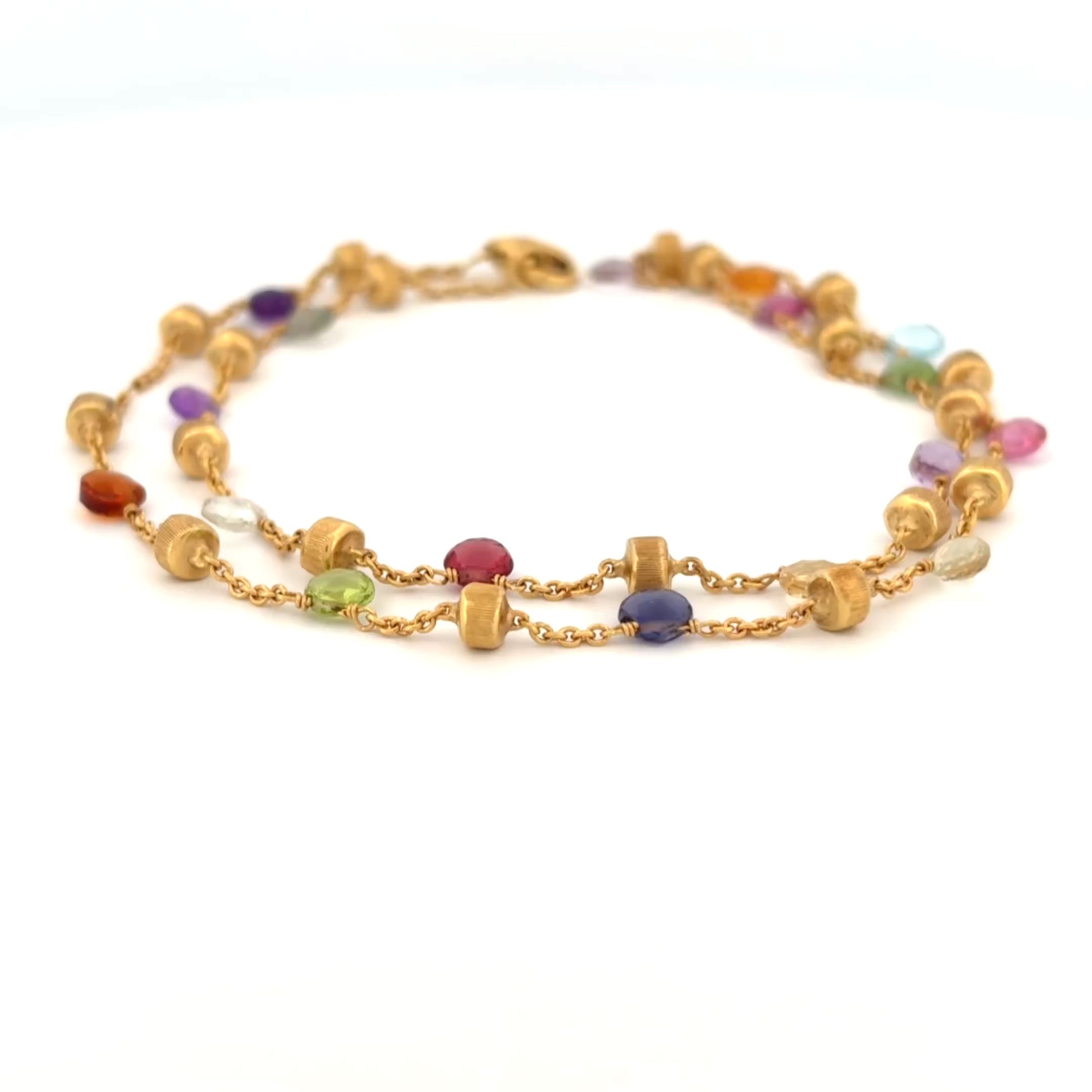 Marco Bicego Paradise Gemstone Necklace 18k Yellow Gold 18"