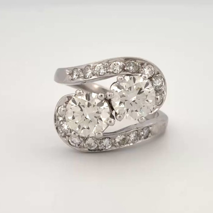 Vintage Mid-Century Moi et Toi Diamond Ring w/ Lab Grown Diamonds - 18k