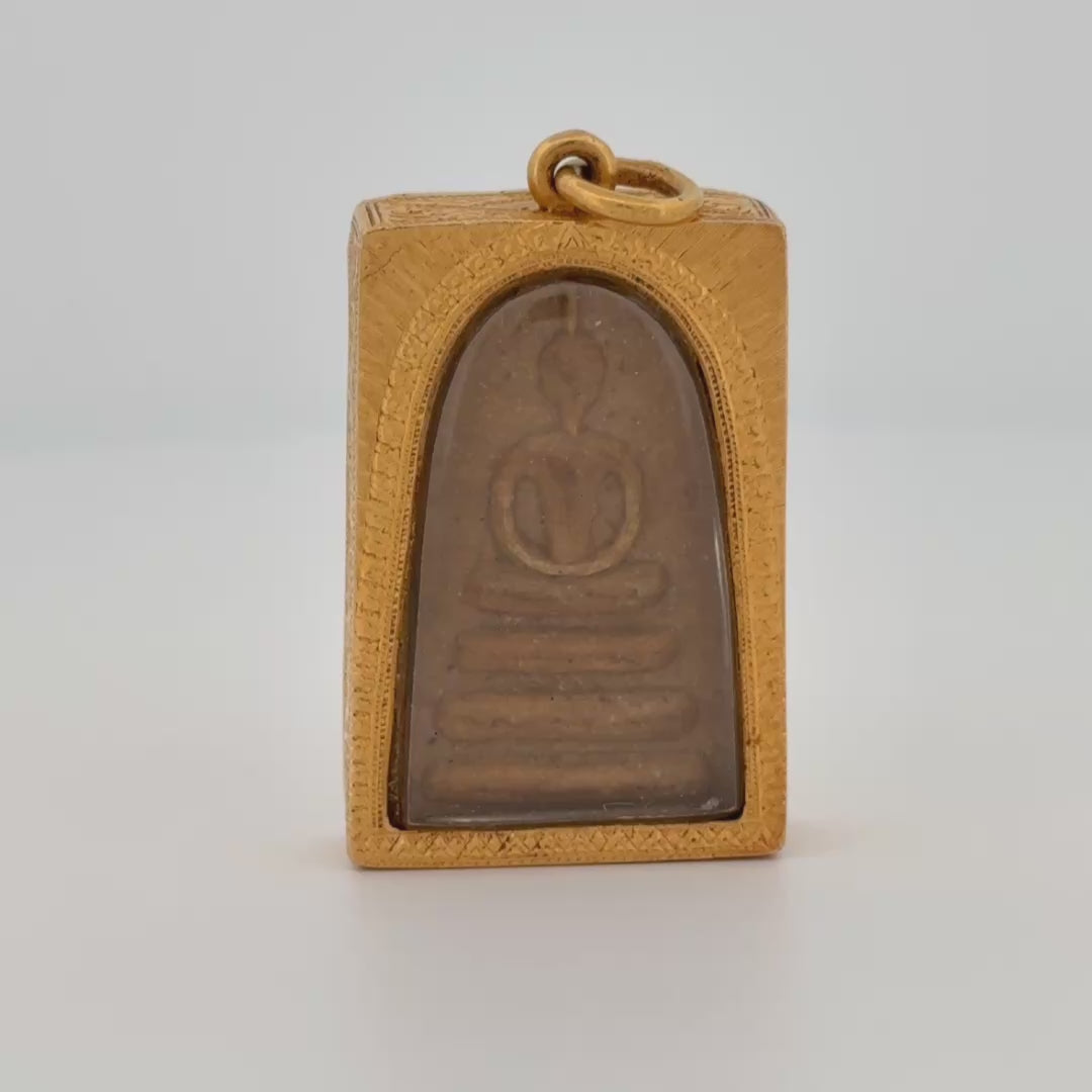 Vintage Phra Somdej Buddhist Amulet 24k Gold