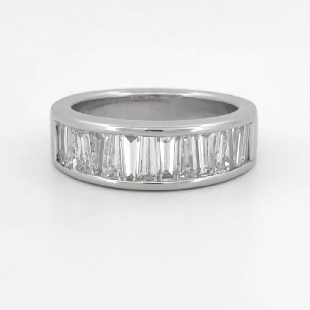 18K White Gold Tapered Baguette Diamond Channel-Set Band, 1.58ctw H/VS