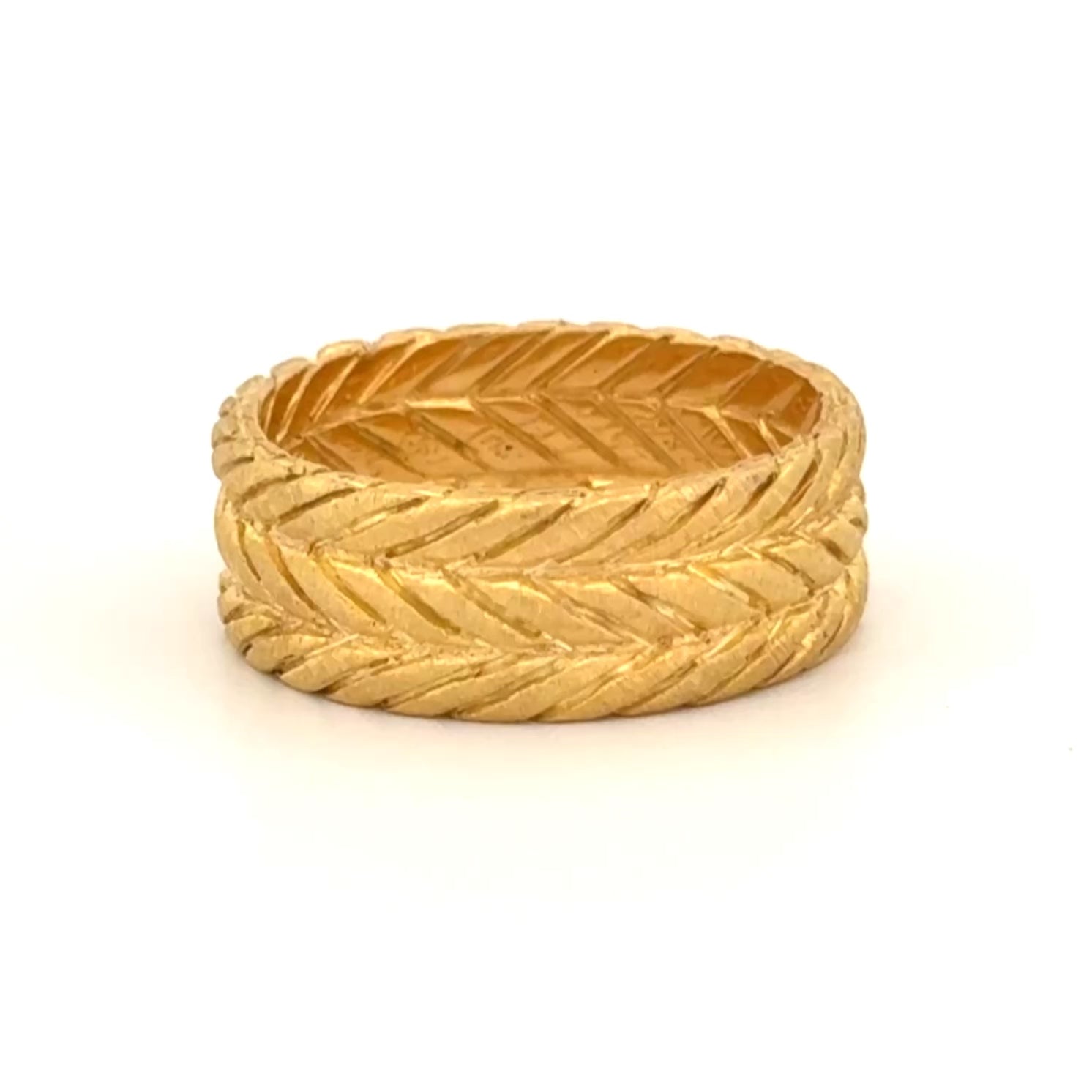 Vintage Gianmaria Buccellati Engraved 18k Yellow Gold Band sz 6.25