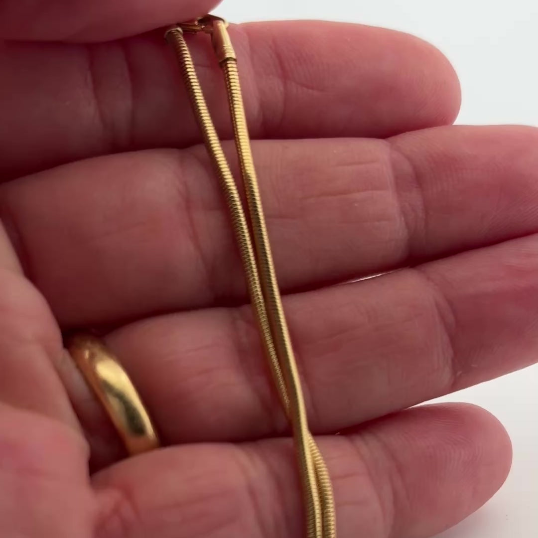 Vintage UnoAErre 18K Yellow Gold Snake Chain Necklace, 22", Italy Circa 1980