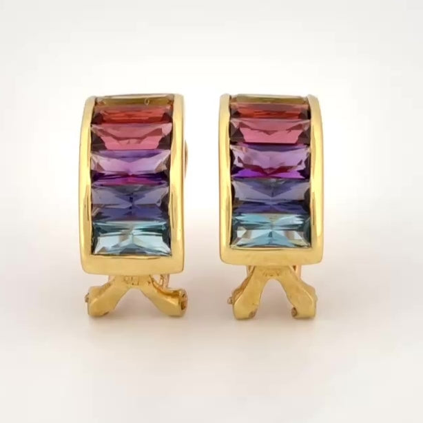 H. Stern Rainbow Collection Gemstone Earrings 18k Yellow Gold