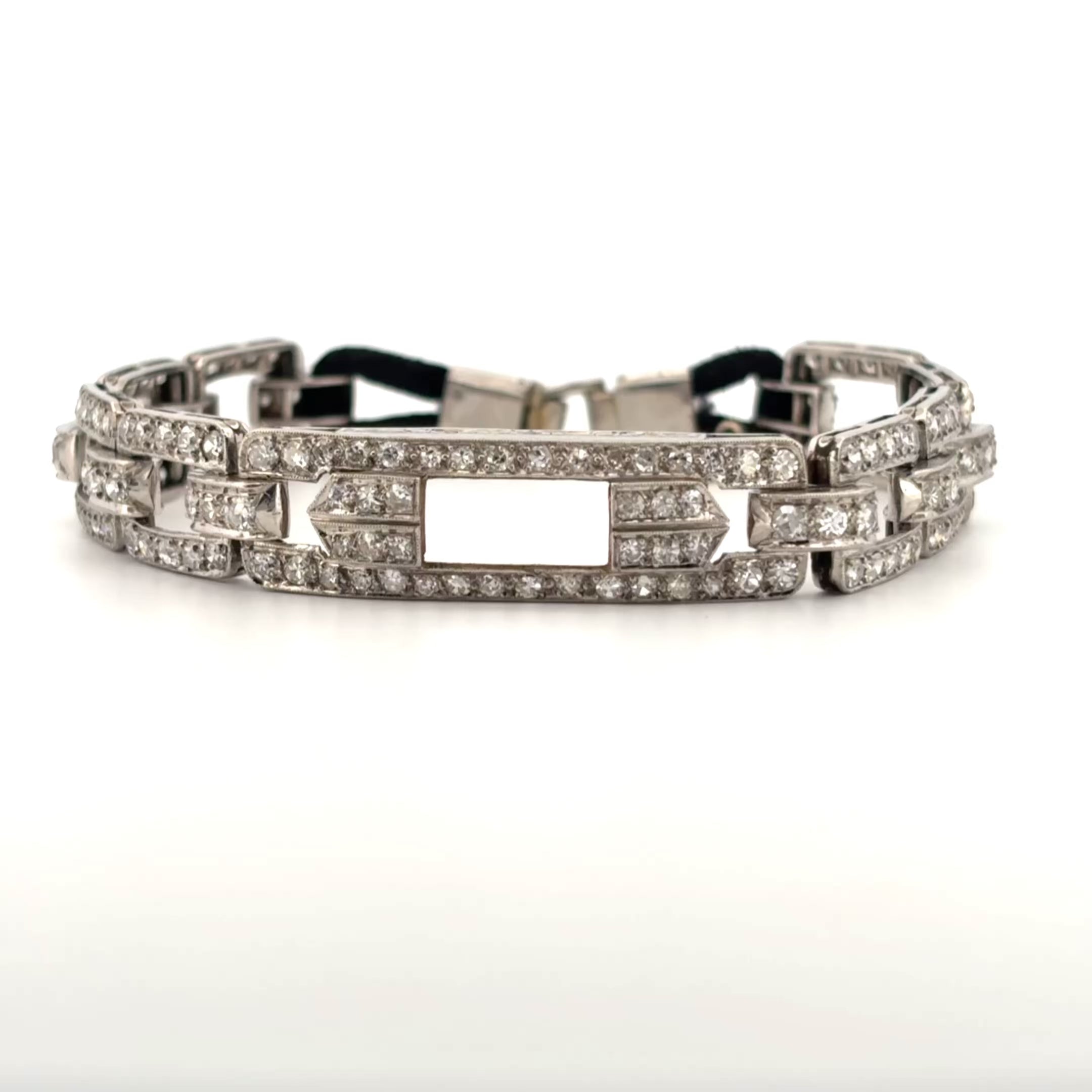 Antique Art Deco Platinum & Diamond Bracelet - French