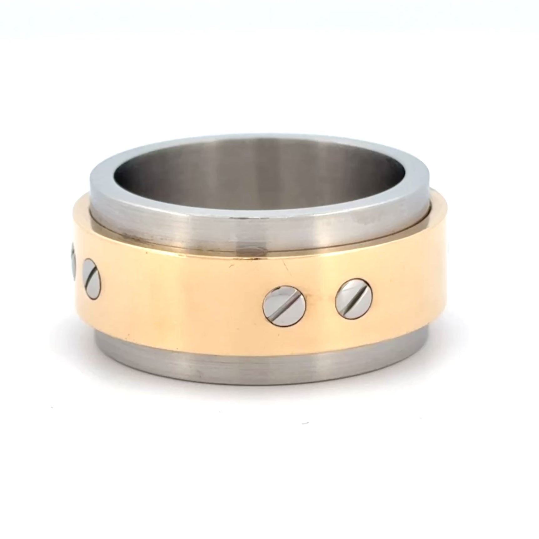 Cartier Santos 100 Steel & 18k Gold Wide Band Sz 63