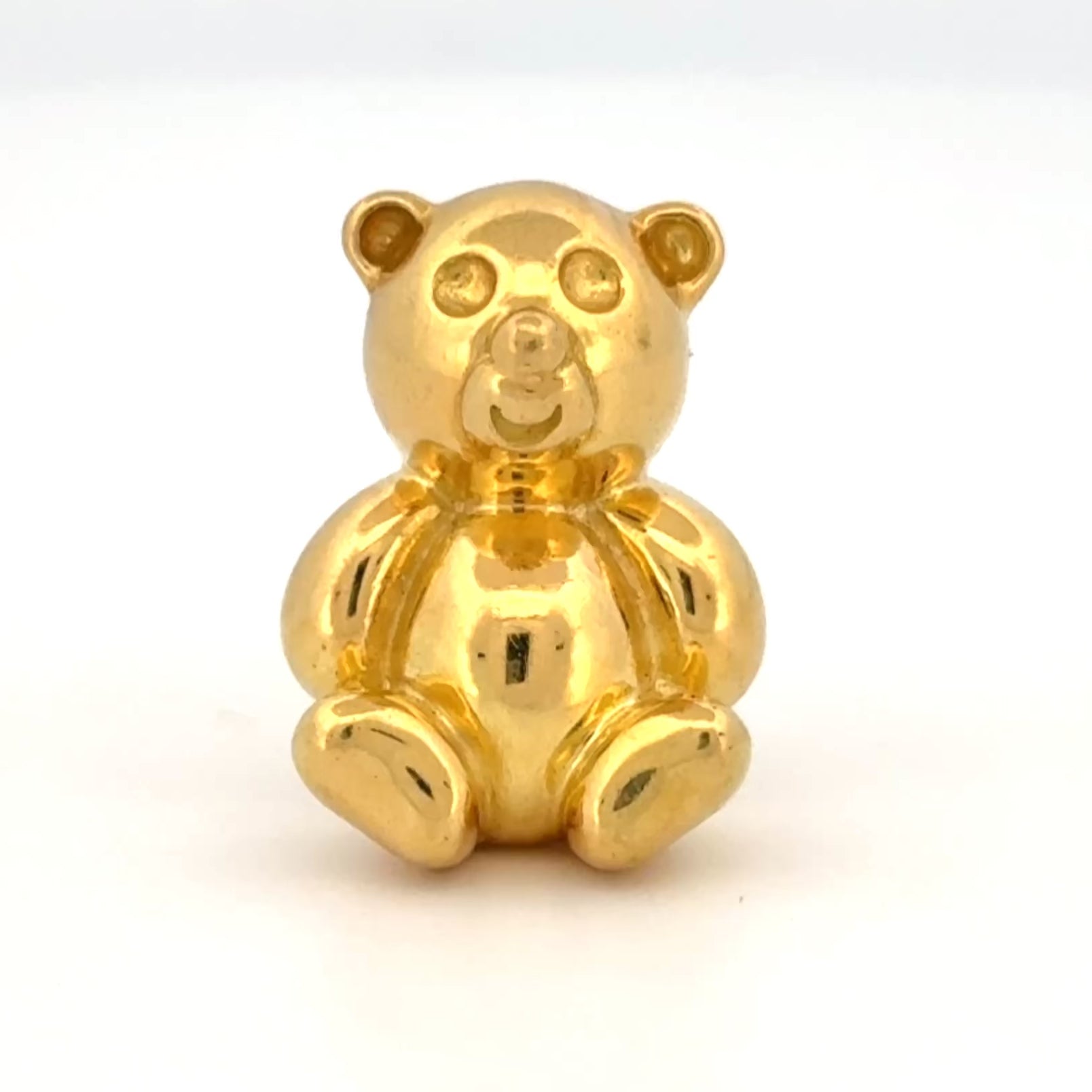 Vintage Teddy Bear Pin 18k Yellow Gold, Italy, Mara Buzio